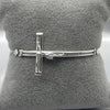 #PA203 - Pulsera Crucifijo Con Piedra Zirconia Plata - ZC6.9