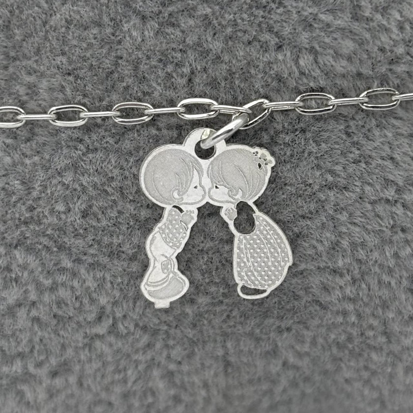 #PA217 - Pulsera Niña Y Niño Corazón Piedra Zirconia Plata - A18/2.7