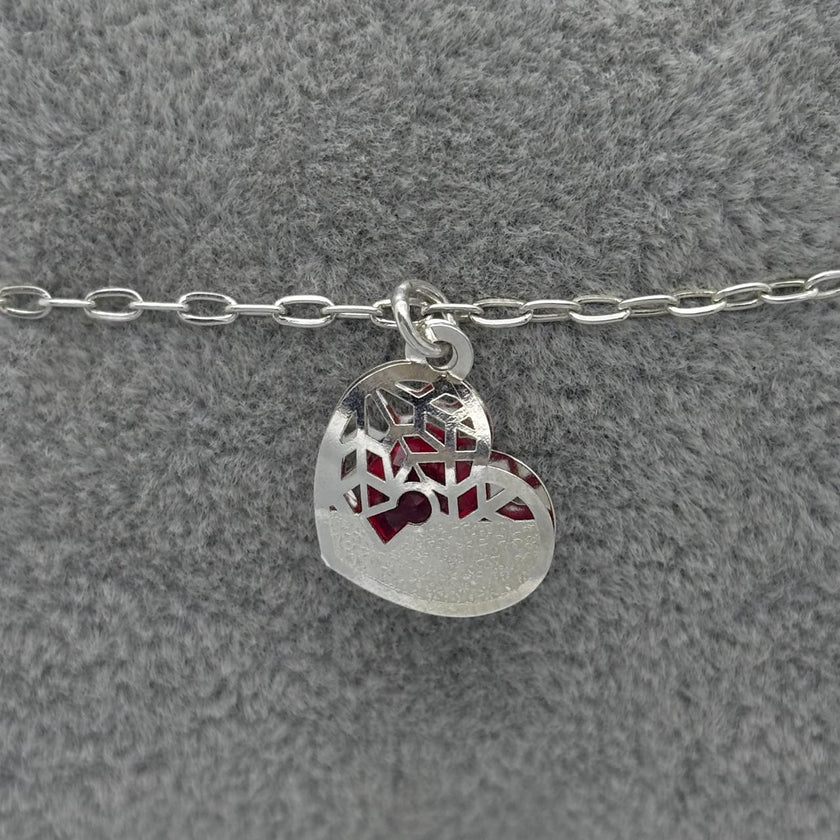 #PA217 - Pulsera Niña Y Niño Corazón Piedra Zirconia Plata - A18/2.7