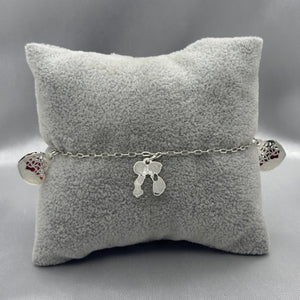 #PA217 - Pulsera Niña Y Niño Corazón Piedra Zirconia Plata - A18/2.7