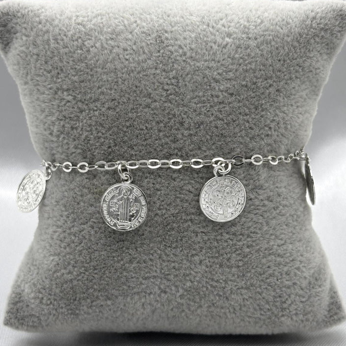 #PA218 - Pulsera De San Benito Plata - A09/3.8