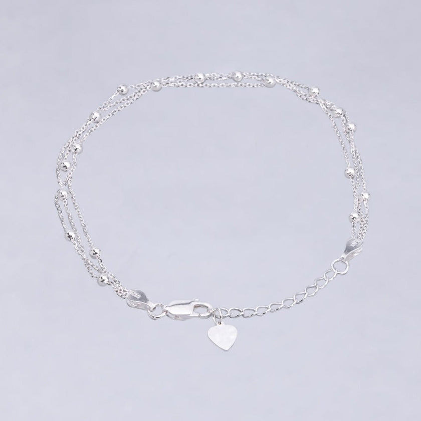 #PA228 - Pulsera Triple Con Bolitas De Plata - B18/3.1