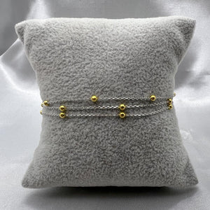 #PA228 - Pulsera Triple Con Bolitas De Plata - B18/3.1