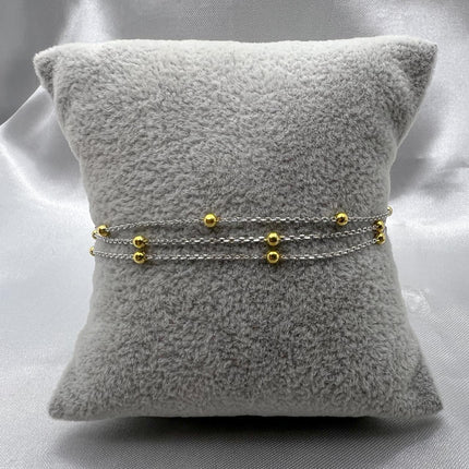 #PA228 - Pulsera Triple Con Bolitas De Plata - B18/3.1