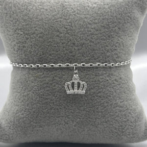 #PA235 - Pulsera Corona Con Piedra Zirconia Plata - A18/2.5