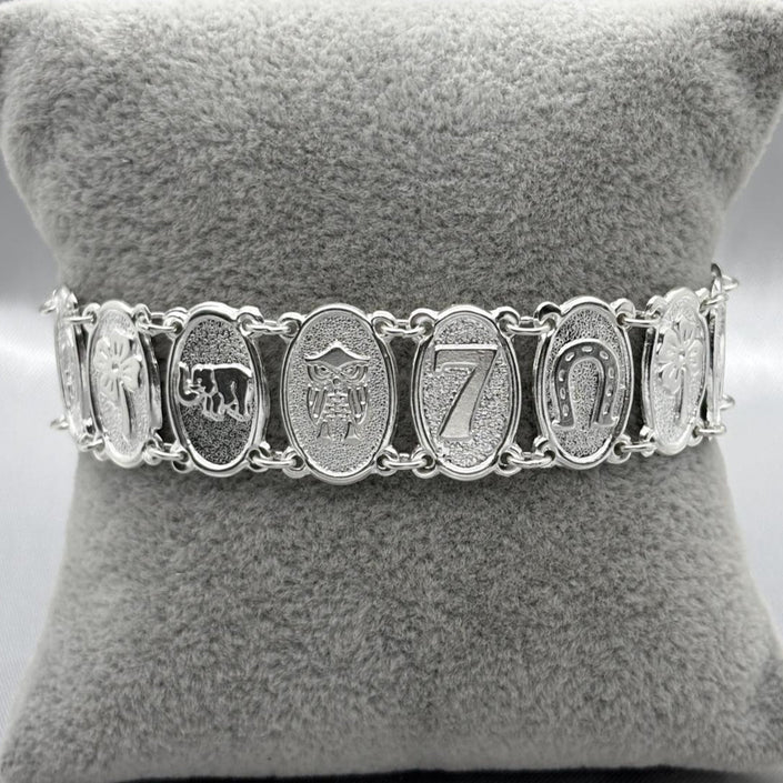 #PA290 - Pulsera Dijes De La Suerte Plata - A09/13.3