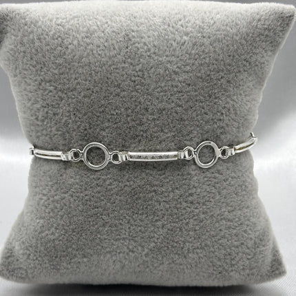 #PA291 - Pulsera Circular Y Rectangular De Plata Con Piedra Zirconia - A09/5.3