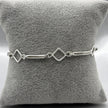 #PA292 - Pulsera Rombo y Rectángulo De Plata Con Piedra Zirconia - A09/5.2