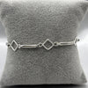 #PA292 - Pulsera Rombo y Rectángulo De Plata Con Piedra Zirconia - A09/5.2