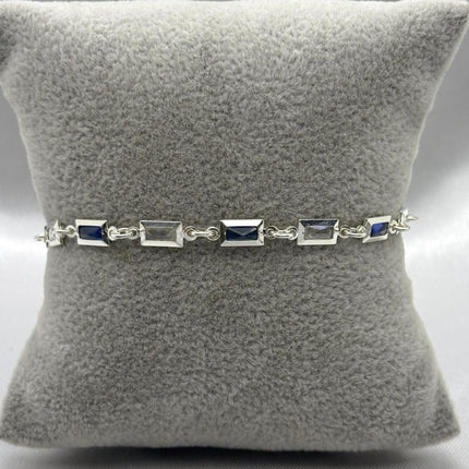 #PA294 - Pulsera Rectangular Con Zirconia Plata -A09/4.1