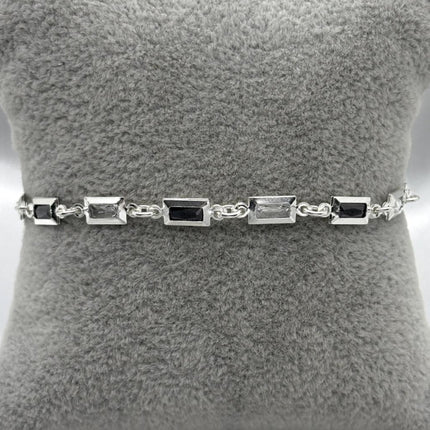 #PA294 - Pulsera Rectangular Con Zirconia Plata -A09/4.1