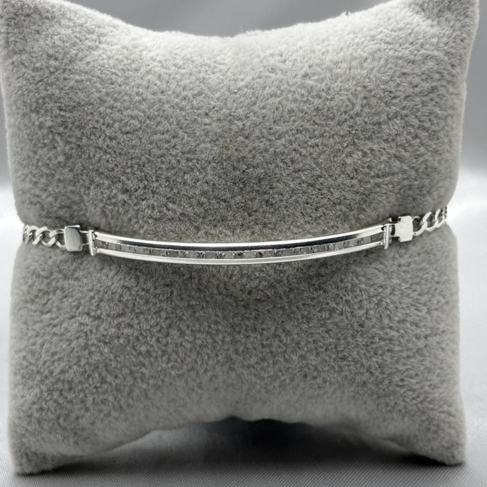 #PA295 - Pulsera Con Piedra Zirconia Plata - A09/5.3