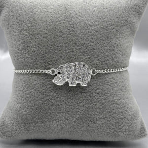 #PA320 - Pulsera Elefante Con Piedra Zirconia Plata - A09/4.6