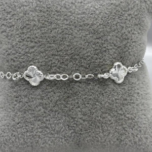 #PA337 - Pulsera Trébol Tipo Van Cleef Diamantada Plata - A15/3.6