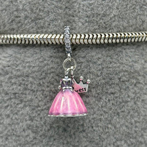 #PAN362 - Charm Vestido De Princesa Con Zirconia Plata - B12/3.9