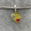 #PAN481 - Charm Corazón Doble Placa Con Zirconia Plata - B11/3.0