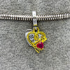 #PAN481 - Charm Corazón Doble Placa Con Zirconia Plata - B11/3.0