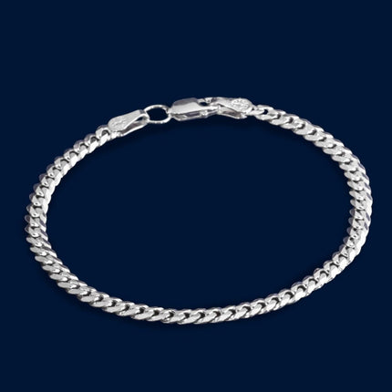 #PO101 - Pulso Cubano Plata - 100 - 4 mm - A06/4.6