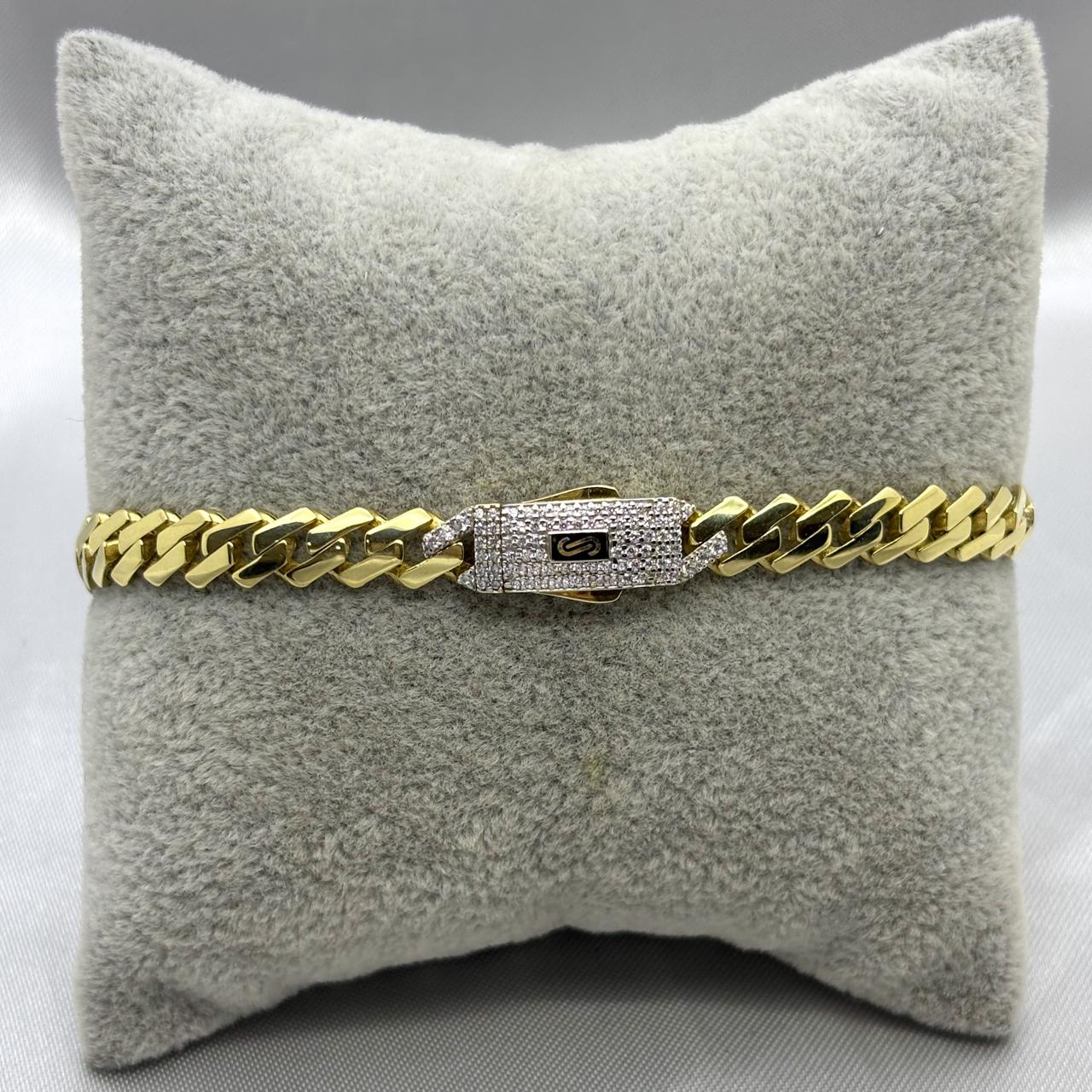 #PO10112 - Pulso Monaco Con Piedra Zirconia Oro 10K - 6.5 mm - H25/7.8