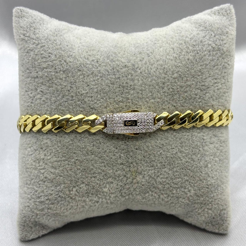 #PO10112 - Pulso Monaco Con Piedra Zirconia Oro 10K - 6.5 mm - H25/7.8