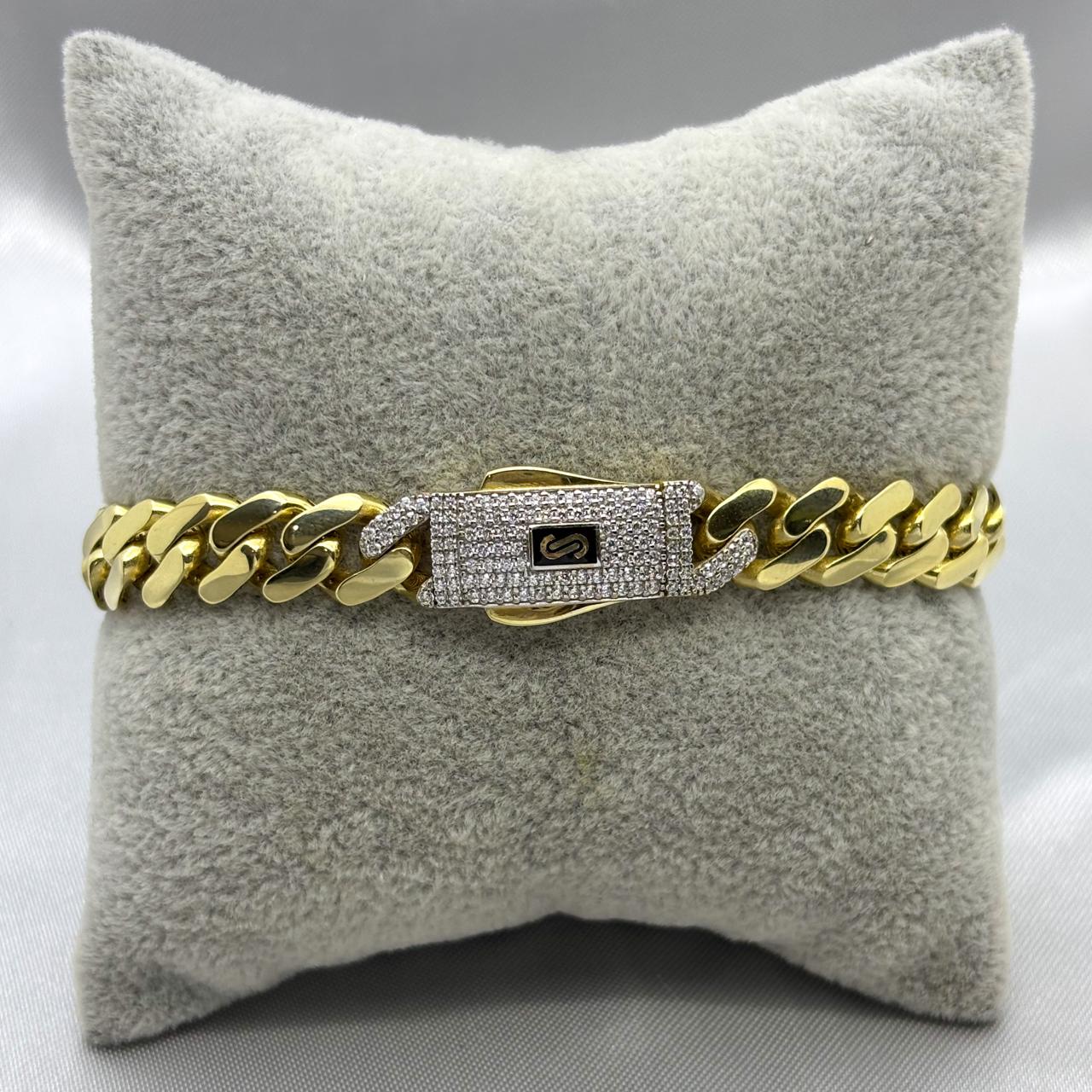 #PO10113 - Pulso Monaco Piedra Zirconia Oro 10K - 9.5 mm - H25/12.6