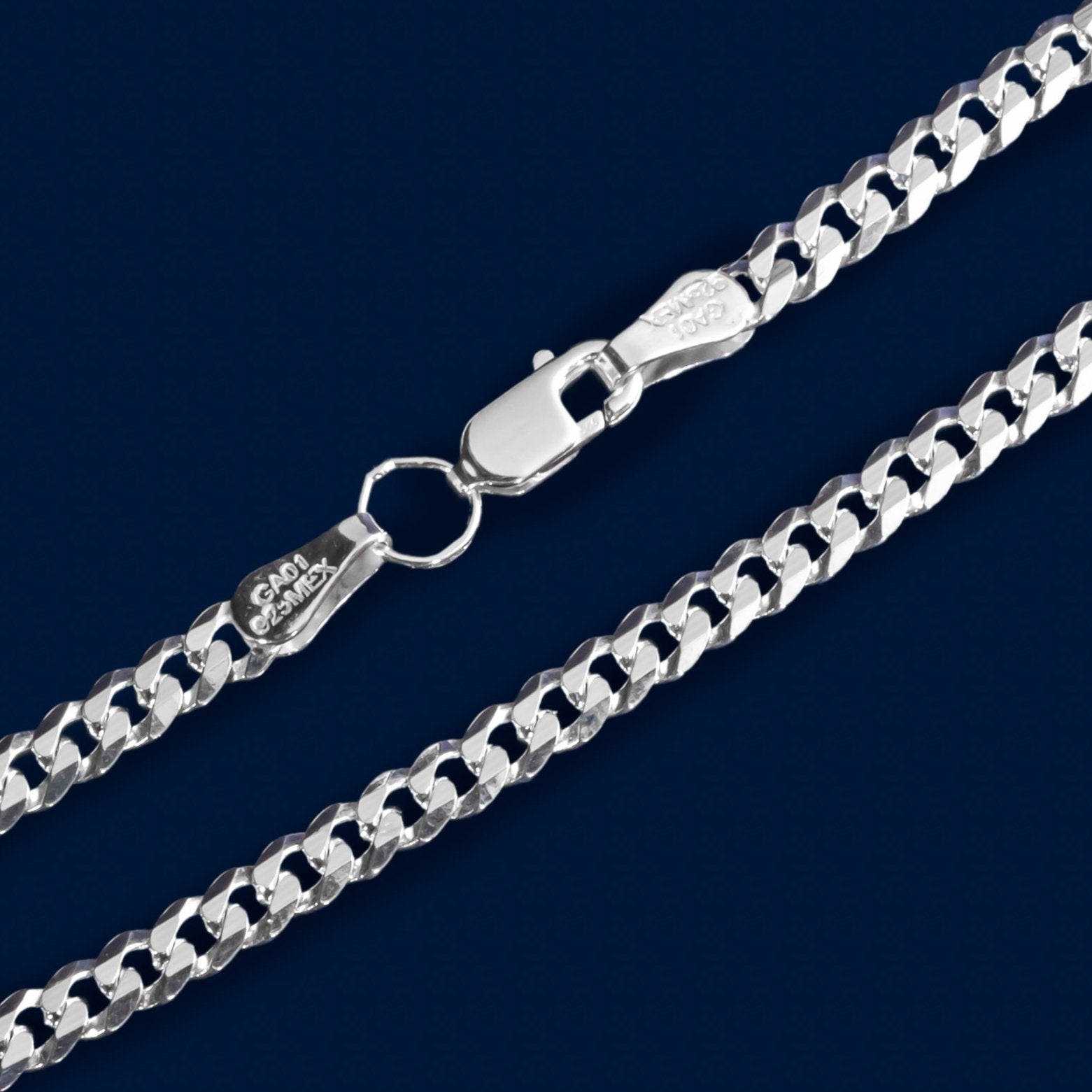 #PO101 - Pulso Cubano Plata - 100 - 4 mm - A06/4.6