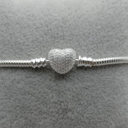 #PP114 - Pulsera Para Charms Corazón Piedra Zirconia Plata - B12/9.0