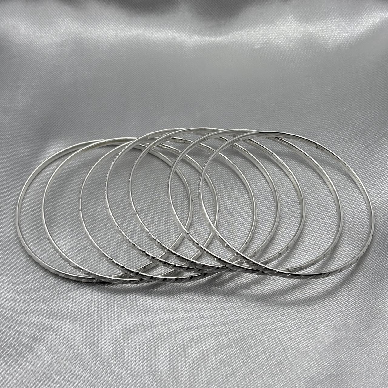 #SE103 - Semanario Circular Diamantado Aleatorio Terminado Almendrado Plata - A07/22.7