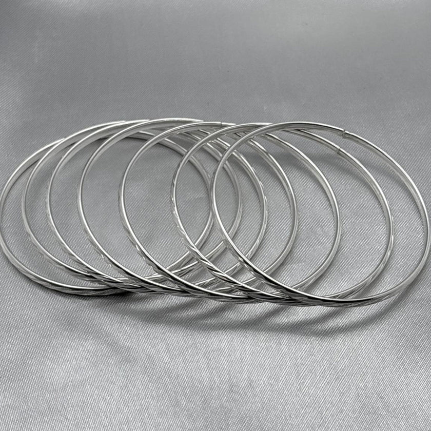 #SE103 - Semanario Circular Diamantado Aleatorio Terminado Almendrado Plata - A07/22.7