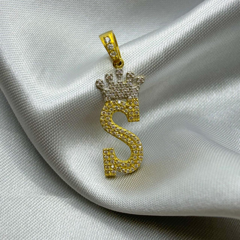 #HE163 - Dije Letras De Oro 10k - H04/3.5