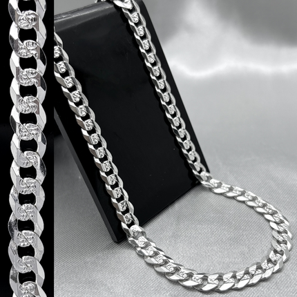 #CAD186 - Cadena Cubana Diamantada Plata - 180 - 7 mm - A05/39.0