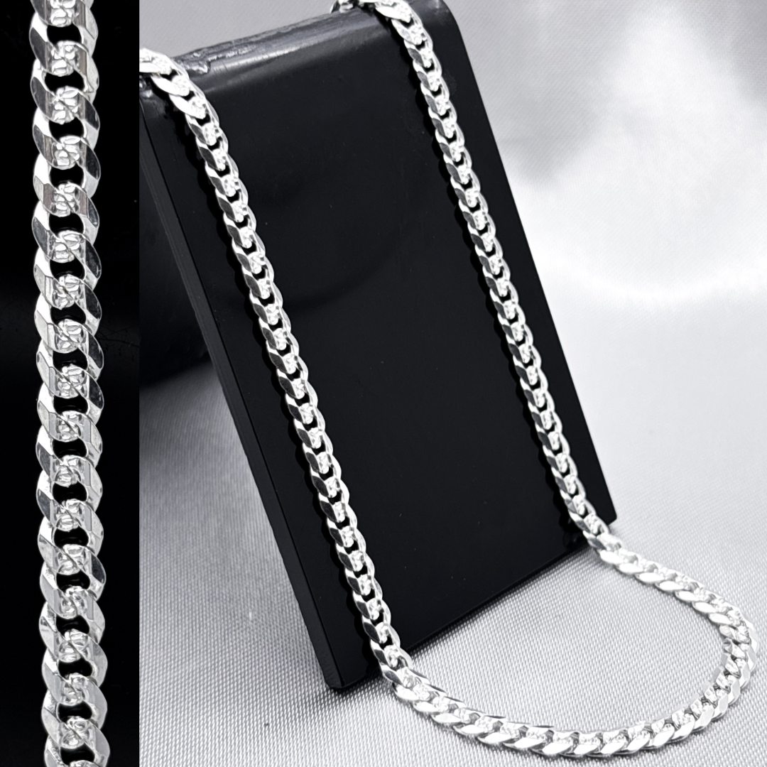 #CAD184 - Cadena Cubana Diamantada Plata - 100 - 4.5 mm - A07/13.3