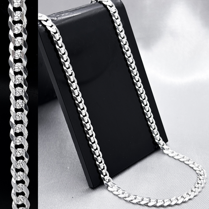 #CAD184 - Cadena Cubana Diamantada Plata - 100 - 4.5 mm - A07/13.3