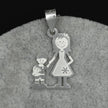 #D414 - Dije Familiar Mamá y Niño o Niña Plata - B19/1.6