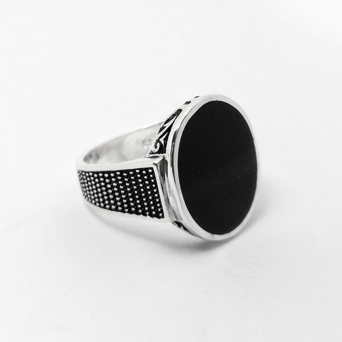 #AC133 - Anillo De Caballero/Hombre Oval Plata - C08/7.9