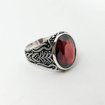 #AC138 - Anillo De Caballero/Hombre Piedra Zirconia Plata - B11/8.0
