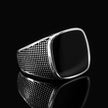 #AC137 - Anillo Caballero Cuadrado Plata - C08/6.5