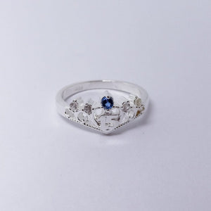 #AD294 - Anillo Corona De 15 Años/XV's Piedra Zirconia Plata - A13/2.3