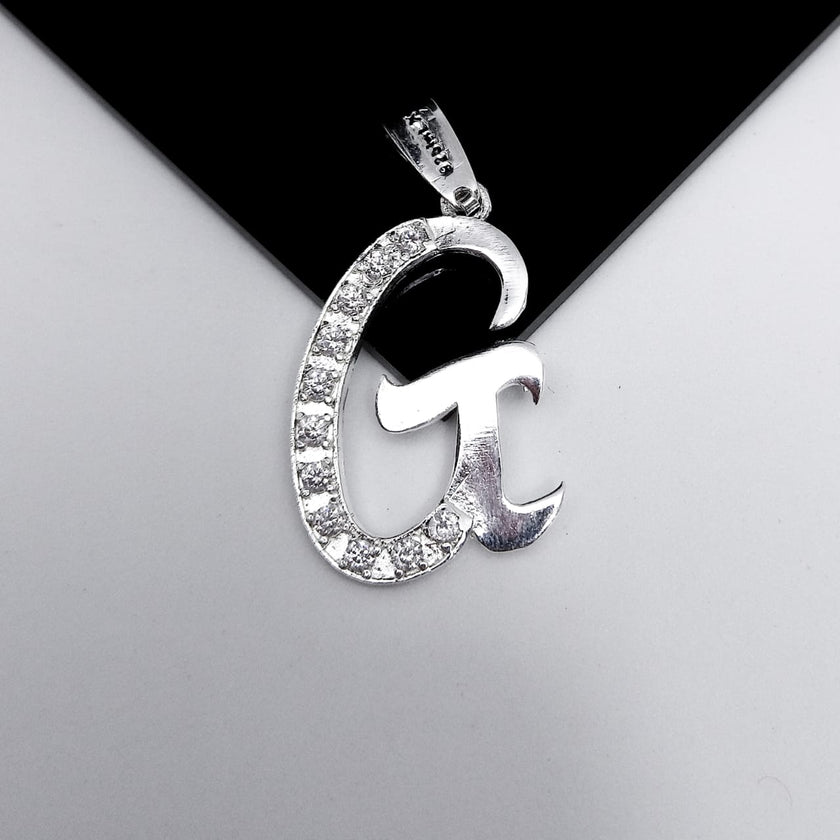 #D106 - Dije De Letra Grande Piedra Zirconia Plata - A13/2.2