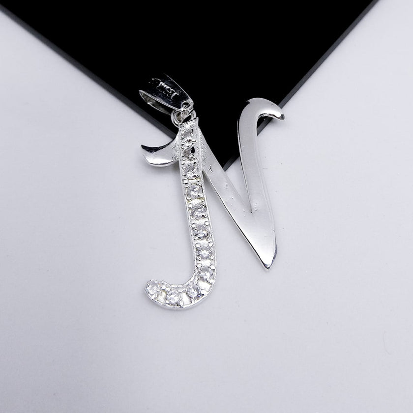 #D106 - Dije De Letra Grande Piedra Zirconia Plata - A13/2.2