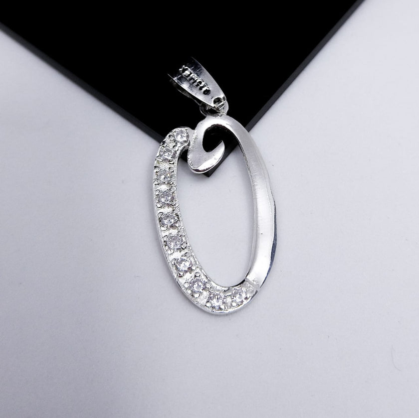 #D106 - Dije De Letra Grande Piedra Zirconia Plata - A13/2.2