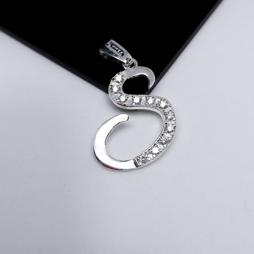 #D106 - Dije De Letra Grande Piedra Zirconia Plata - A13/2.2