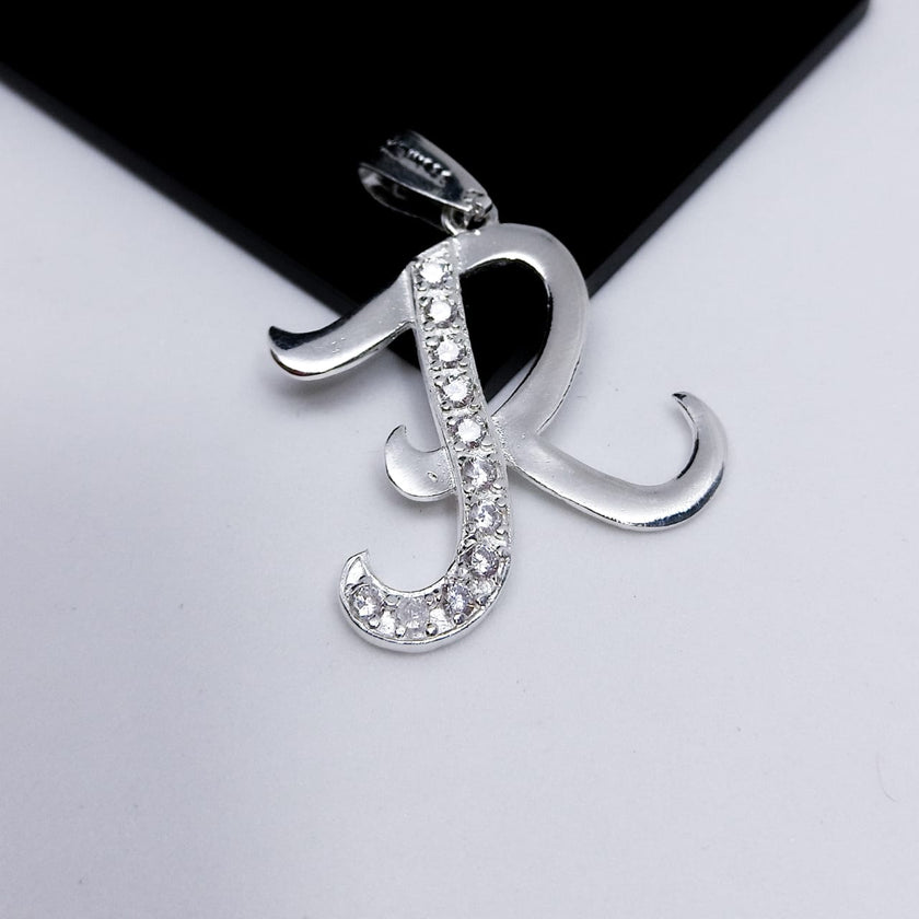 #D106 - Dije De Letra Grande Piedra Zirconia Plata - A13/2.2