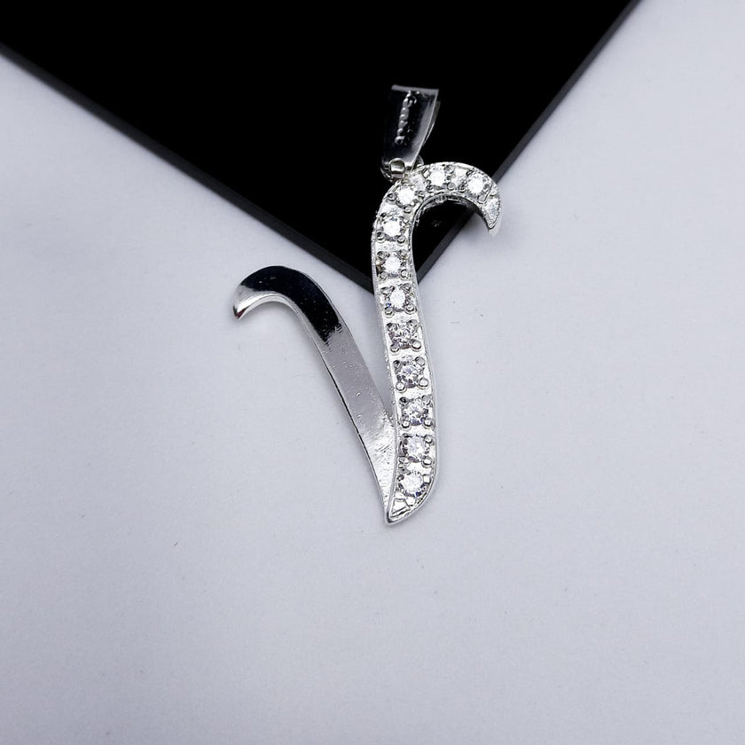 #D106 - Dije De Letra Grande Piedra Zirconia Plata - A13/2.2