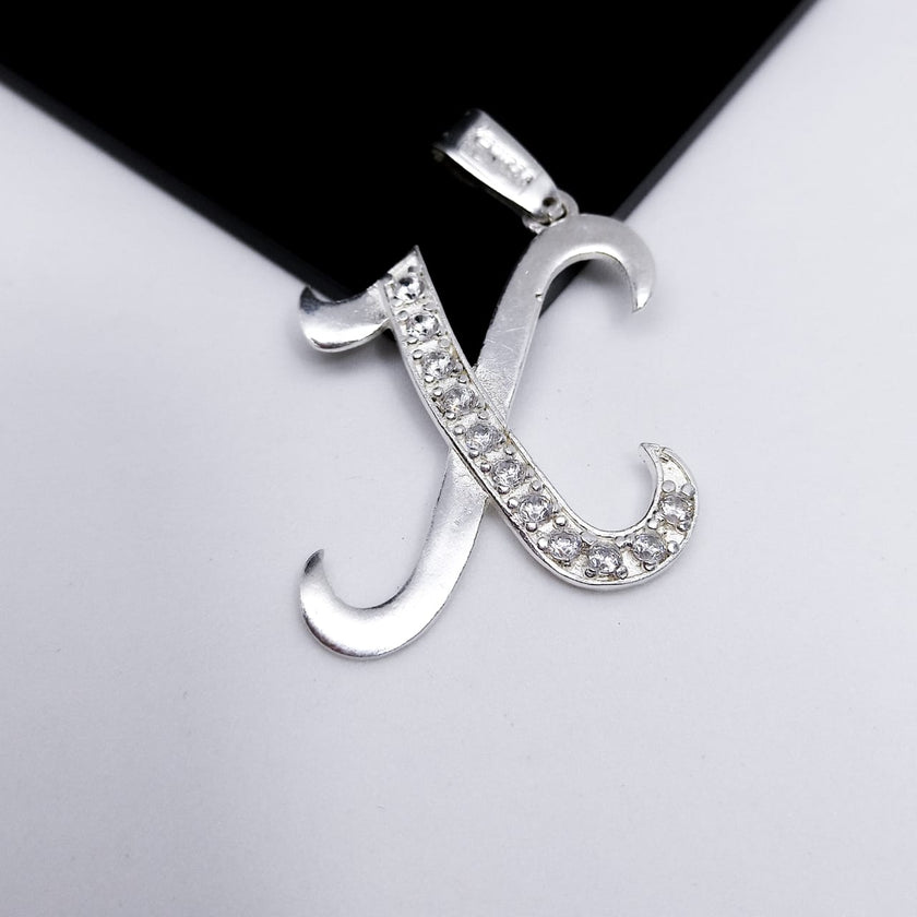 #D106 - Dije De Letra Grande Piedra Zirconia Plata - A13/2.2