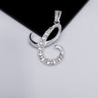 #D106 - Dije De Letra Grande Piedra Zirconia Plata - A13/2.2