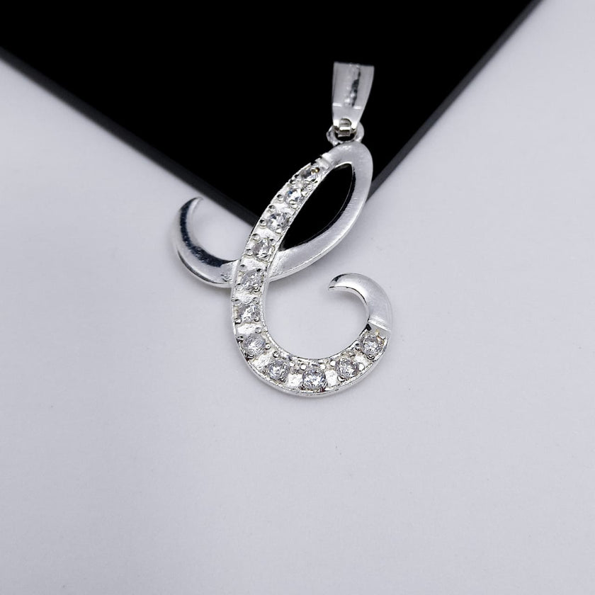 #D106 - Dije De Letra Grande Piedra Zirconia Plata - A13/2.2