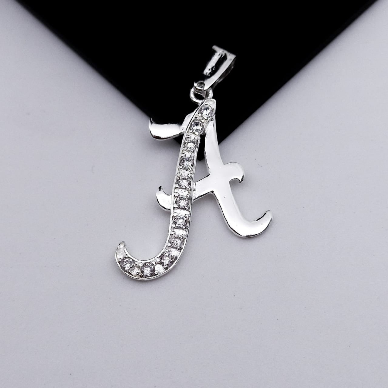 #D106 - Dije De Letra Grande Piedra Zirconia Plata - A13/2.2