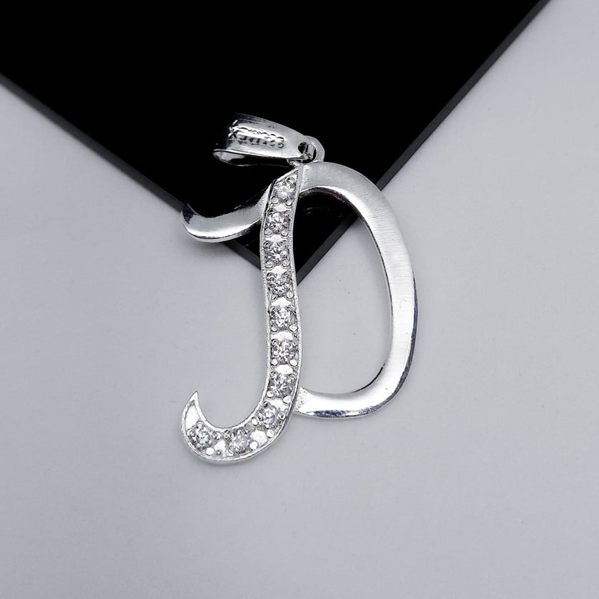 #D106 - Dije De Letra Grande Piedra Zirconia Plata - A13/2.2