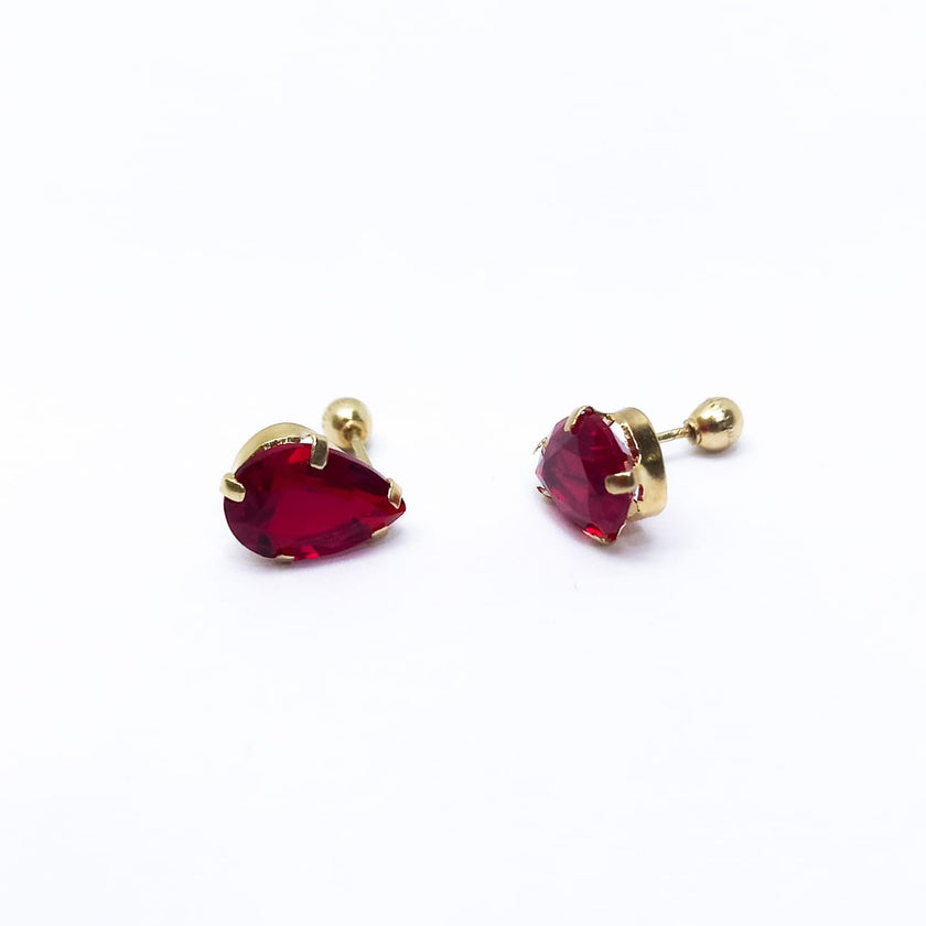 #B10213 - Broquel De Gota/Pera De Oro 10k - L140/ - L245/